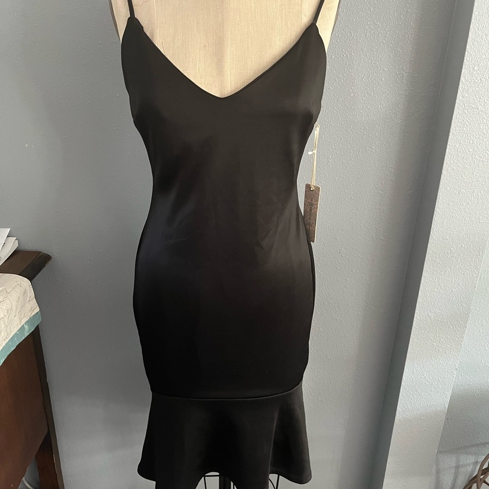 Iris black spaghetti strap dress